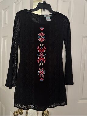 Vintage Flying Tomato Black Long Sleeve Minidress